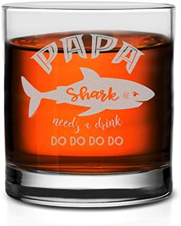 Veracco Papa Shark precisa de uma bebida de uísque de vidro engraçado Birthdaygifts para papai