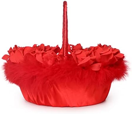 Cestas de abaodam tecida 1pc flor de pétalas vermelhas ocidentais cestas de noiva para suprimentos imitação de noiva caseira tecido