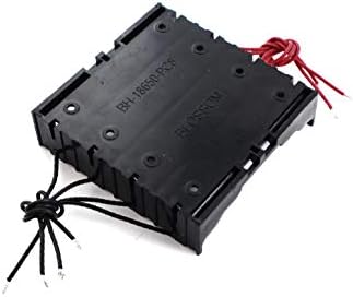 X-Dree 11cm 8-WIRED em plástico preto 4x3.7v 18650 Caixa de caixa de armazenamento do suporte da bateria (11cm 8-CABLEADO EN Caja de Almacenamiento de Soporte de Batería de Plástico Negro Paralelo 4x3.7v 18650