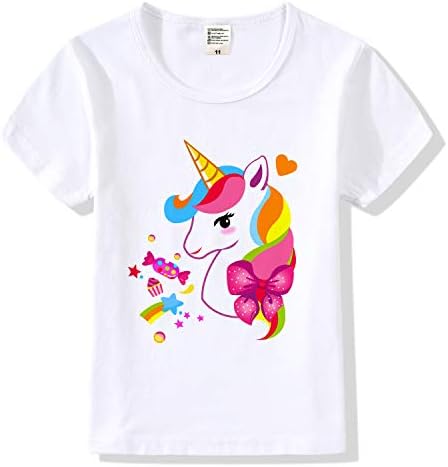 Ultra Soft Mermaid Unicorn Birthday Girl Camiseta de manga curta, presentes de unicórnio para meninas