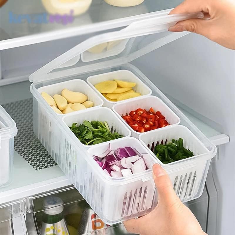 Caixa de armazenamento da geladeira MBBJM 6 Compartimento de alimentos para gentileza de vegetais e armazenamento de frutas geladeira