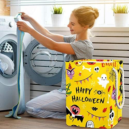 Happy Happy Halloween Design Elementos 300D Oxford PVC Roupas à prova d'água cesto de lavanderia grande para cobertores