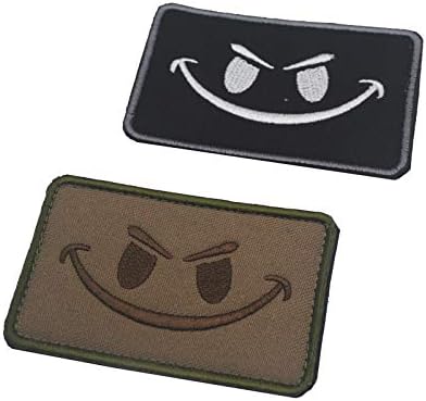 Smiley Face Patch Tactical Exército Militar Equipamento Bordado emblema emblema colecionável costura em apliques para jeans jaquetas
