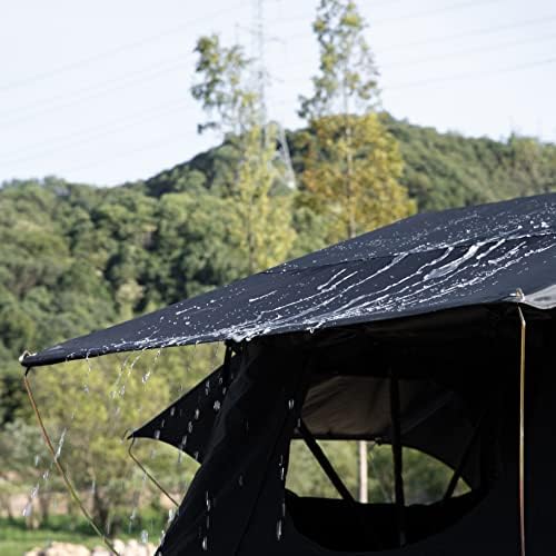 Fácil configuração de carro SUV telhado de tenda externa w escada, tenda de teto macio com premium apresenta UV e impermeável, clarabóias duplas - perfeitas para acampamento, viagens de trânsito e terra