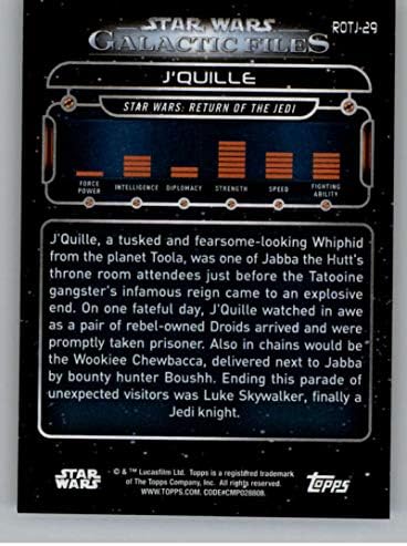 2018 Topps Star Wars Galactic Arquivos ROTJ-29 J'Quille Official Non-Sport Trading Card em NM ou melhor conditon