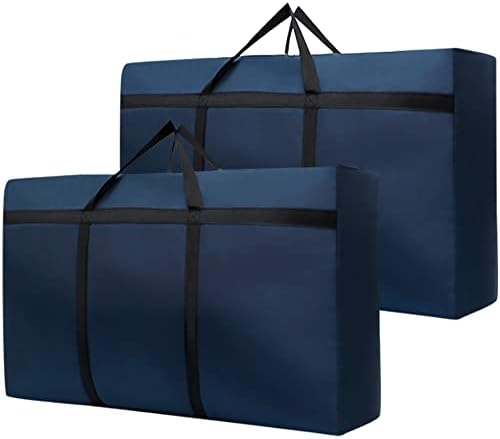 2-PACK XXL 1680D Sacos de tecido Oxford, bolsa móvel de movimento impermeável dobrável com zíperes duplos e alças reforçadas para colchas