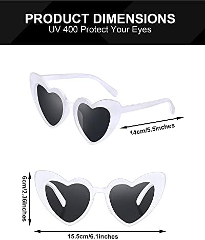 Amiga 9 pares óculos de sol em forma de coração vintage óculos de sol do coração mulheres retro copos para compras acessórios para