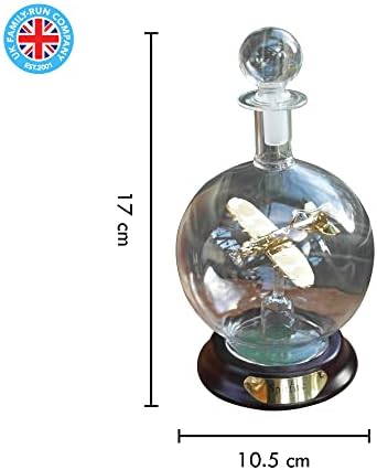 Modelo de vidro ornamental de um avião Spitfire em um decantador decorativo de vidro | Mechueabilia | Presentes para homens