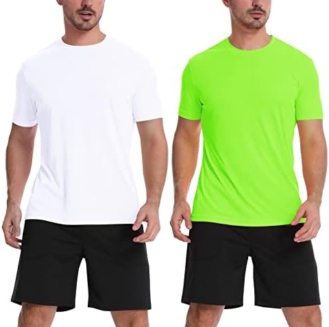 Camisas atléticas de Zengjo para homens, treino de masculino rápido, camisetas de manga curta de manga curta, camiseta de permanência 2 pacote