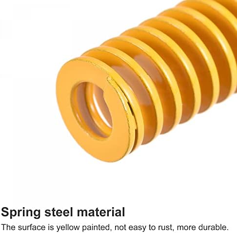 UXCELL 3D PRIMPERNA MULA DA DIA, 14mm OD 70mm 2PCs Spiral Stamping Luz de carga de compactação molde molas para a parte elétrica da impressora 3D, amarelo