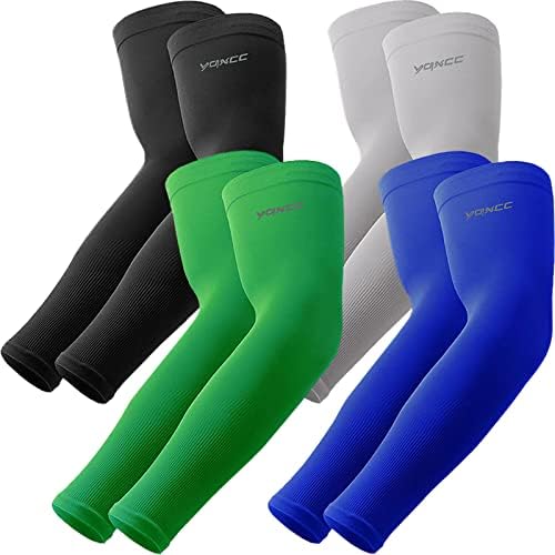 YQXCC 4 pares UV Sun Protection Arm Sleeves - Tatuagem Cobrir - UPF 50 Sports Compaccled Sleeve para homens e mulheres