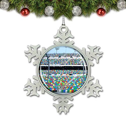 UMSUFA USA America Daytona International Speedway Daytona Beach Christmas Ornamento Tree Decoração de Crystal Metal Sulir presente