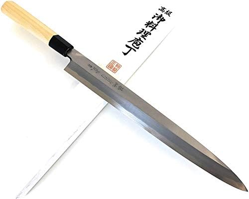 Tsukiji aritsugu faca japonesa aritsugu yanagi azul aço 300 mm 11,81 polegadas Magnolia Handle Betsuuchi, metal