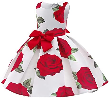 Vestido de menina de flor bebê floral vestido de rosa floral menina garotinha vestido de festa de festa no vestido de concurso de casamento