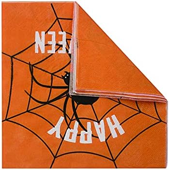 Guardanapos de aranha de Halloween, guardanapos de papel descartáveis ​​para suprimentos de festas de Halloween, 80 peças de