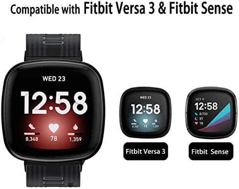 Silicone Sport Band Compatível para Fitbit Versa 4/Versa 3/Fitbit Sense/Sense 2 Smartwatch Breca respirável Strapa de pulseira Mulheres homens