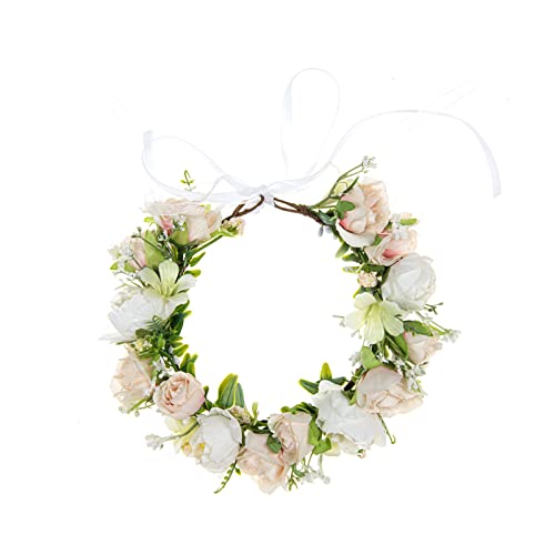 Dreamlily Rustic Hippie Rose Crown Wreath Festival Festival Floral Flor Flower Girl Band Dfs24