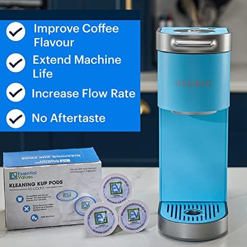 Valores essenciais compatíveis com Keurig Rinse PODS 10 -PACK - Compatível com cúpulas de copo K PODS - Trabalha com máquinas K -Cup, incluindo 2.0 - PODS de filtro Keurig de pós -venda