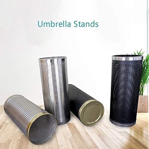 ZCM Umbrella Stand Round Black Metal com Vent Office Home Home Stand Independent Storage Walkge Ben Bin Stand