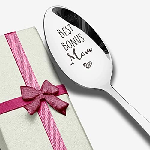 Melhor bônus mamãe colher de aço inoxidável gravado Funny, Love Quitte Gifts para Badrendmom Coffee Spoon Presentes para o aniversário
