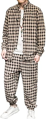 Settlego Men's Tracksuit Set Roupfits Plaid Plaid LOW LONGO MOLHO LONGO DO JOLEGRO DO JOLE