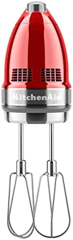 Misturador de mão digital de 9 velocidades KitchenAid com acessórios Turbo Beater II e bateria profissional - Candy