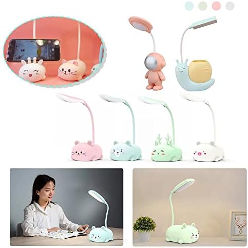 Desenho animado animal animal urso porco gato cão usb recarga bateria led mesa noite olho quente lâmpada de lâmpada de lâmpada infantil branca branca