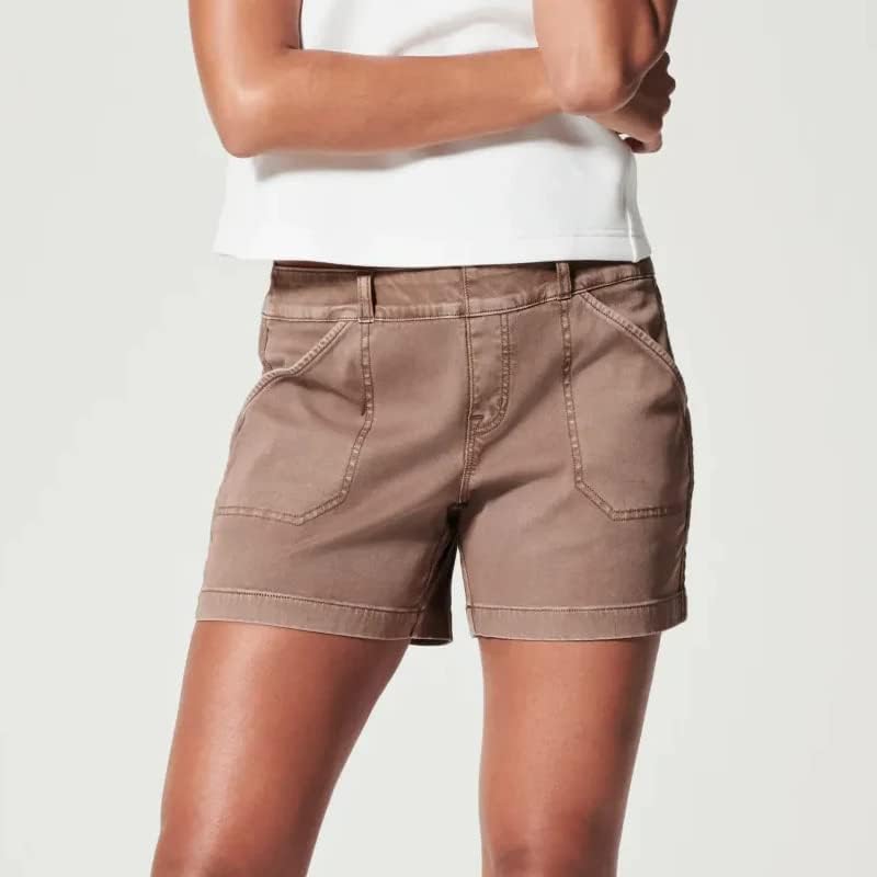 Shorts atléticos para mulheres Stretch swill moda calças curtas versáteis com bolso de tamanho grande shorts de