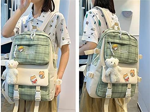 Cilrea Kawaii Backpack Conjunto 5 PCs Backpack Escola Backpack Backpack Sacos Estéticos de Escola Bolsa Bolsa Com Cradge