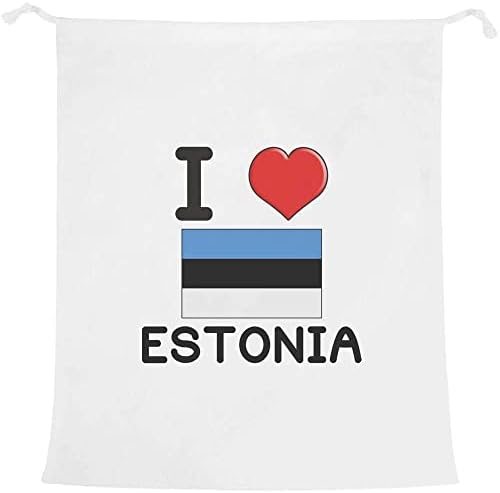 Azeeda 'eu amo a estonia' lavanderia/bolsa de lavagem/armazenamento