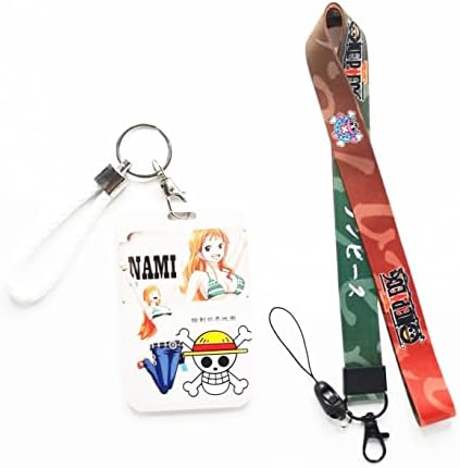 Anime Nami ID Id Batch Setor com cordão e modelo fofo e chaveiro, nome de cartas Tag Tag Lanyard ID vertical Protetor Bage