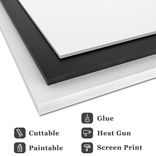 BXI PVC Foam Board Cell fechada - 4pcs 11,8 x 11,8 x 0,4 polegadas Folha de PVC expandida - folhas de plástico rígidas leves -