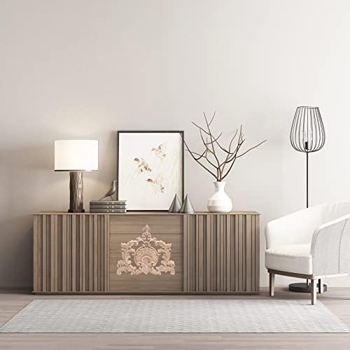 Mobília de canto esculpida em madeira beoot onlay aplique de madeira decoração sem pintura