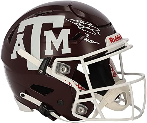 Johnny Manziel Texas A&M Aggies autografou Riddell Maroon Speed ​​Flex Authentic Helmet com inscrição Heisman - Capacetes da faculdade autografada