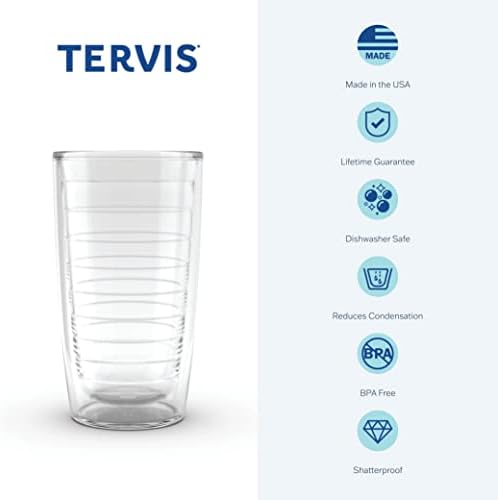 Tervis Americana Streaming galantemente feito nos EUA com copo de viagem com paredes duplas de paredes duplas mantém bebidas frias e quentes, 16oz, clássicas