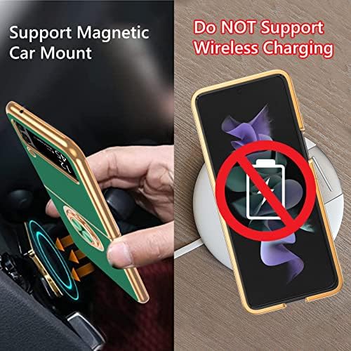 Guagua Compatível com Samsung Galaxy Z Flip 3 5g Case 6,7 polegadas com 360 ° Ring Kickstand Magnetic Car Mount suportado Smava