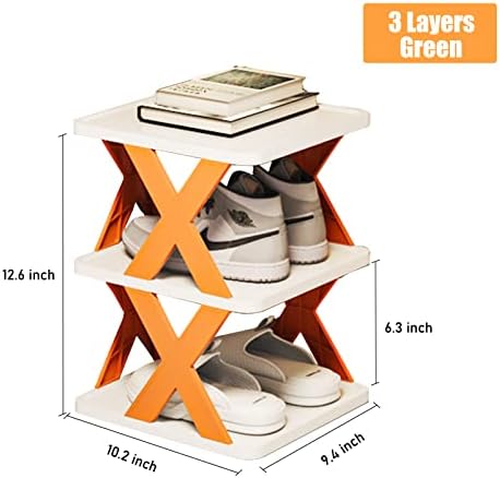 Orijoyna 3 camadas rack de armazenamento multiuso, rack em camadas empilhado de gabinete expansível, estante de estante de estante de livros de sapatos de sapatos, perfeitos para casa, escritório, quarto