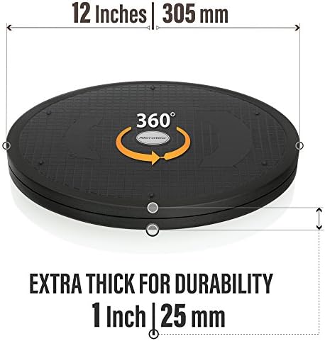 ALERATEC STAND BASE BASE DE TV DO LADO DUA, ROTAÇÃO DE 360˚ Lazy Susan Turn Table para televisores, monitores, suporte de TV moderno de meados do século, Montante de televisão giratória com capacidade de 200 lb de 200 lb - 12