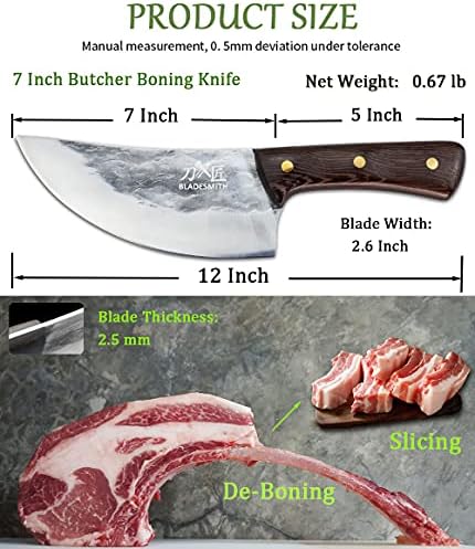 Faca de açougueiro de Balhes, faca de cutelo para corte de carne-Cleaver de carne multifuncional de 7 '