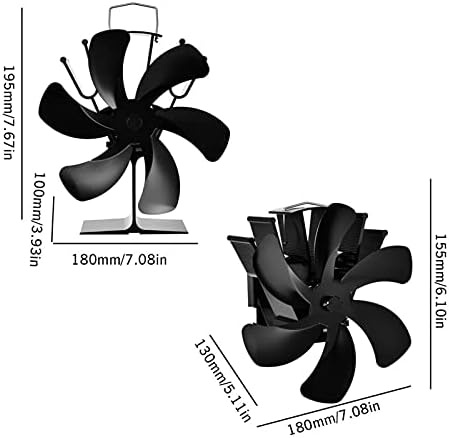Ventilador de lareira syxysm 6 Blades fogão ventilador para volume de ar maior fogão a lenha fogão lareira fã silencioso motor