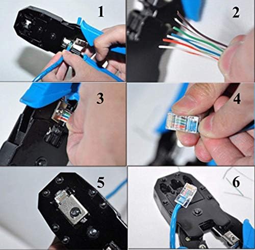 Kit de ferramentas de crimpagem Gaobige RJ45, ferramenta CAT5 CAT5E CRIMPING COM CONEXTORES DE 100PCS RJ45 CAT5, Conectores de 20pcs RJ45 CAT5 CAT6, testador de cabo, stripper de fios de rede