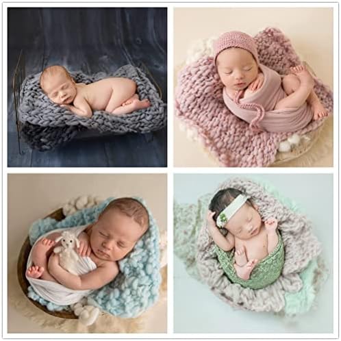 Coberllus recém -nascido foto de bebê suportes manta de malha de malha de malha