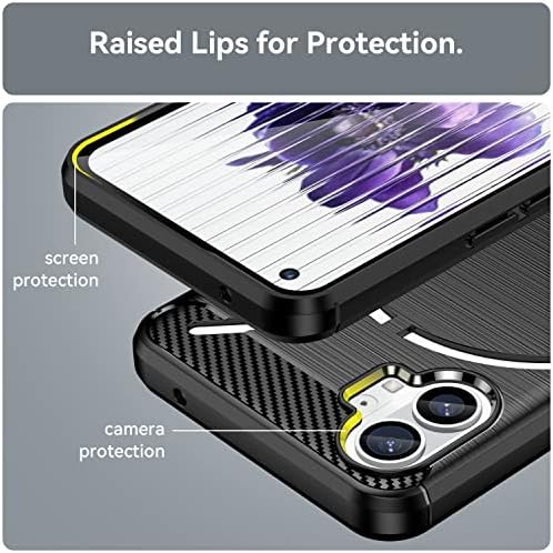 Osophter For Nothing Phone 1 Case, Nada do telefone com 2PCS Protetor de tela Shock-Absorção Flexível TPU Rubber Protetive Cell Tele