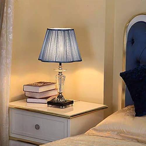 Lâmpadas de mesa de luxo de luxo de luxo de CNNRUG Bedroom Romântico Casamento Romântico Lâmpada de cabeceira azul azul