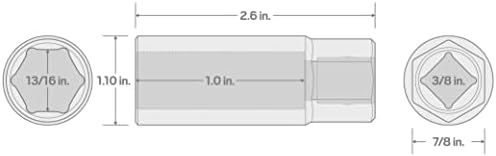 TEKTON 3/8 polegadas de tanque de vela de ignição, 3 peças | SHD91003