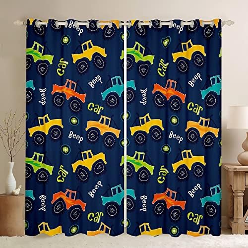 EROSEBRIDAL CRIANÇAS CURTINAS DE CARROS E CAPAÇÕES 76WX45L, cortinas coloridas de caminhões de desenho animado para meninos