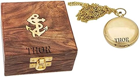 Push Botão de bronze bússola de bolso marinho caixa de madeira náutica ideal para presentes presentes rústicos de decoração de