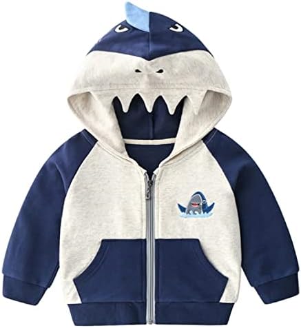 Leexiang Toddler Boys Full Zip Dinosaur Hoodies