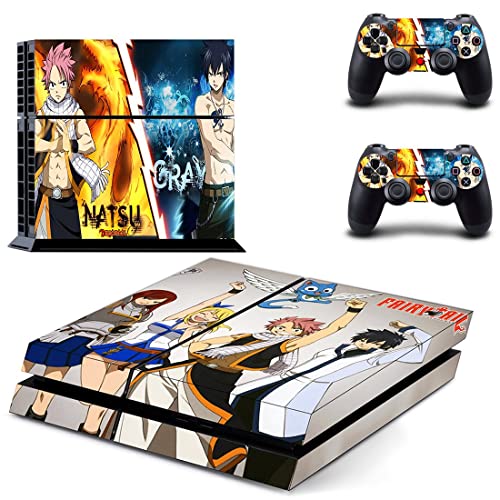 Anime Fairy Fullbuster Natsu Tail Lucy Erza Scarlet cinza PS4 ou Ps5 Skin Skin para PlayStation 4 ou 5 Console e 2 Controladores