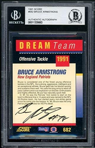 Bruce Armstrong Card 1991 Score Dream Team Autografs autênticos #682 BGS - Cartões de futebol não assinados